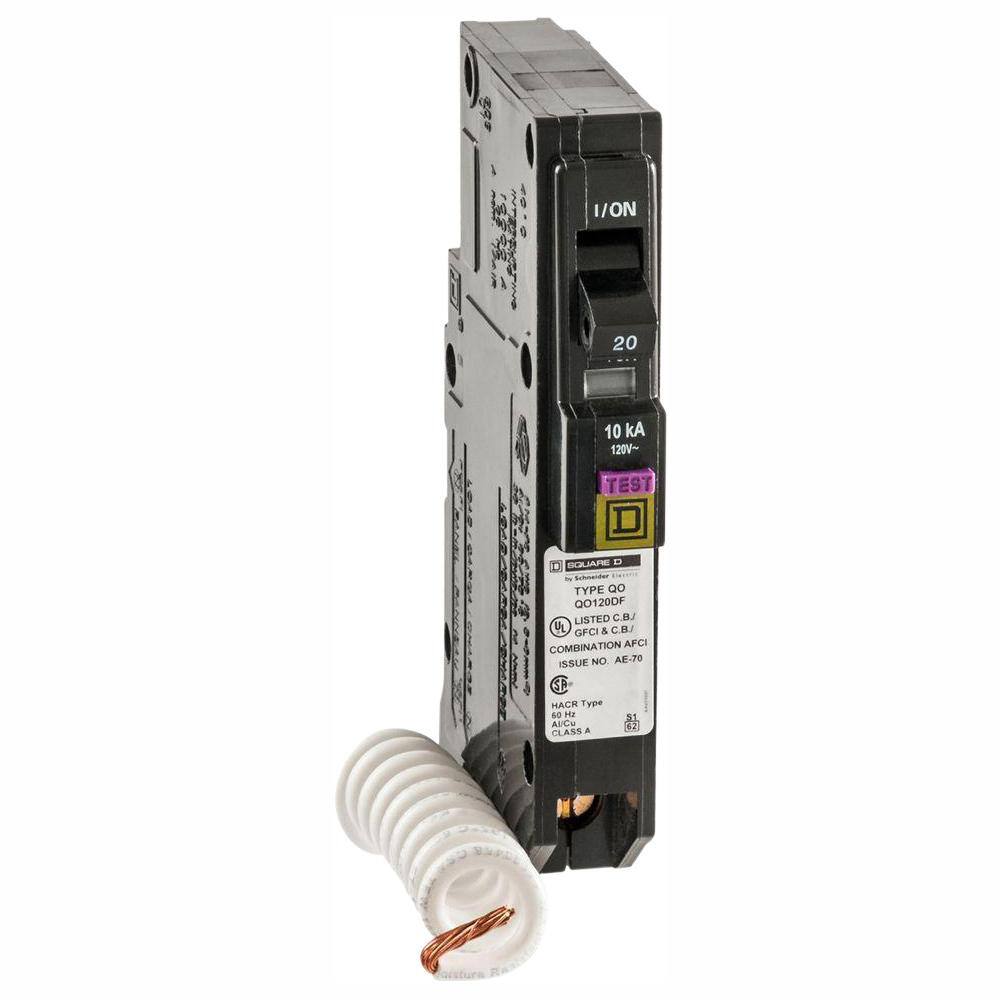 Square D QO 20 Amp Single-Pole Dual Function (CAFCI and GFCI) Circuit Breaker (6-Pack) QO120DFC6