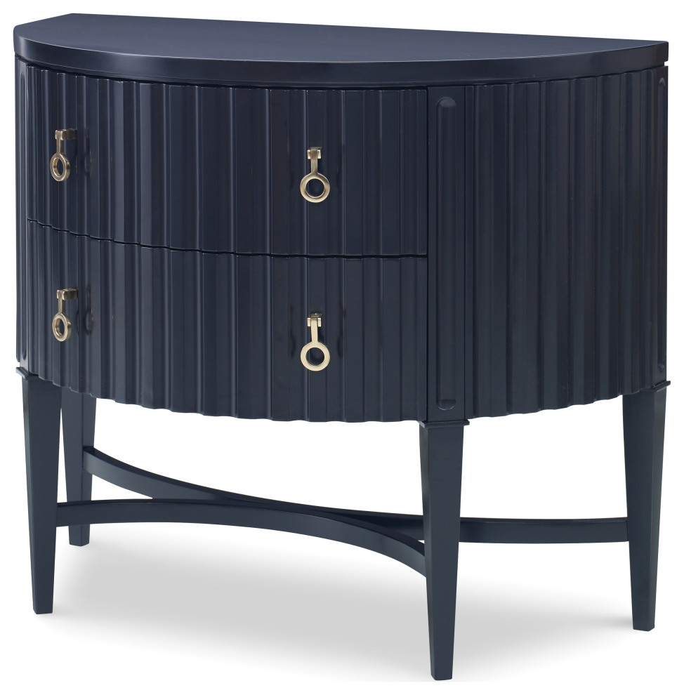 Ambella Home Collection Lyra Demilune Chest  Glossy Black   Transitional   Accent Chests And Cabinets   by GreatFurnitureDeal  Houzz