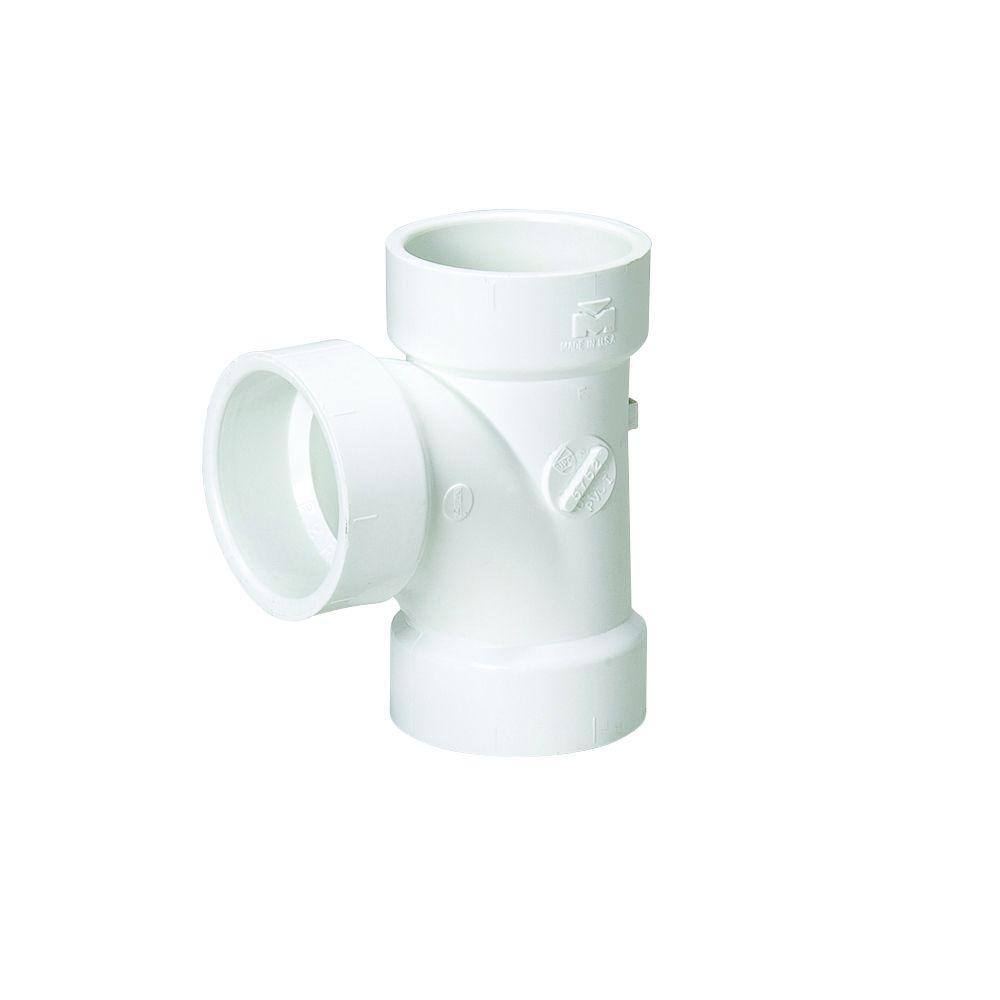 Mueller Streamline 4 in. PVC DWV Hub x Hub x Hub Sanitary Tee 05755H