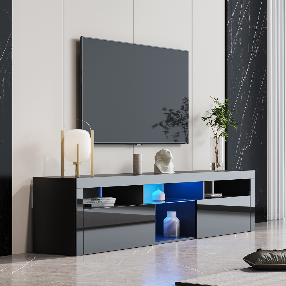 Floating TV Stand Wall Mounted Media Cabinet with LED Lights   78.74\