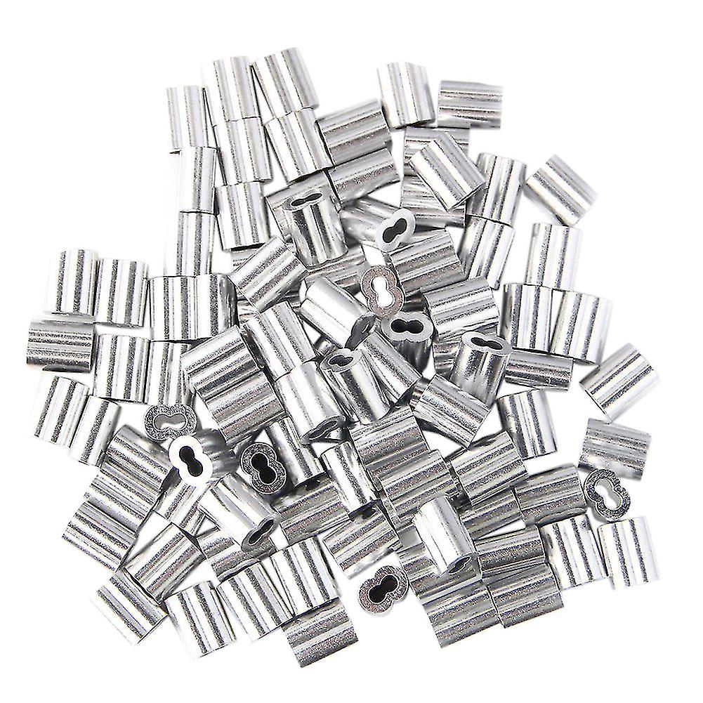 100pcs Aluminum Crimping Loop Sleeve For 3mm Diameter Wire Rope And Cable