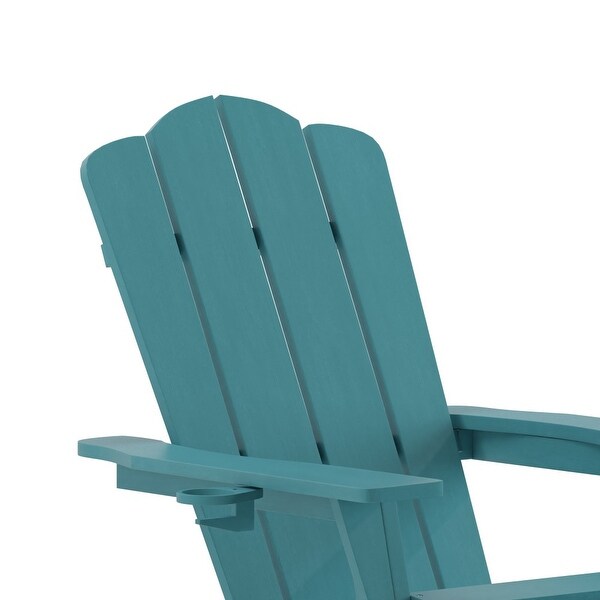 Commercial AllWeather Adirondack Chair with Pullout Ottoman and Cupholder