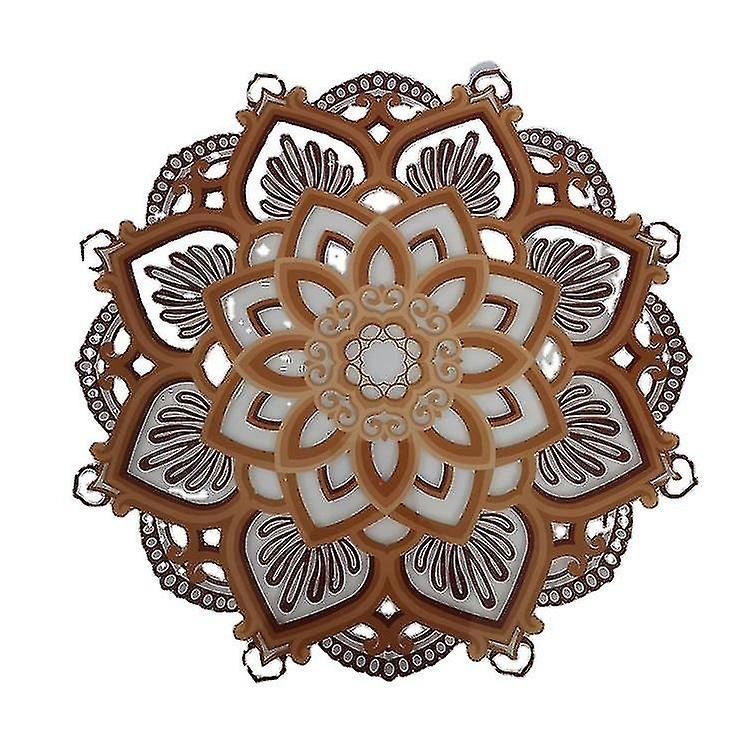 Mandala Yoga Room Night Light Led， Multilayered Laser Cut Carved Led Elegant Acrylic Mandala Hanging