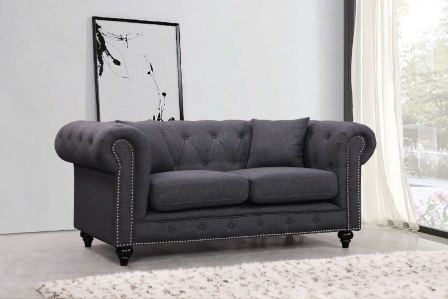 Chesterfield Velvet Chair   Traditional   Loveseats   by Meridian Furniture  Houzz