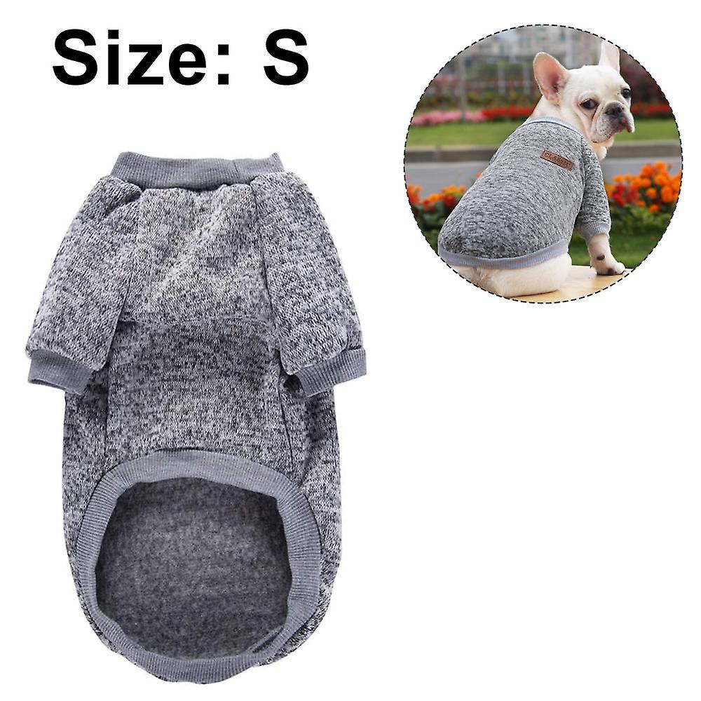 Pet Dog Clothes Knitwear Dog Sweater Soft Thickening Warm Pup Dogs Shirt Winter Puppy Sweater For Dogs Grey-s