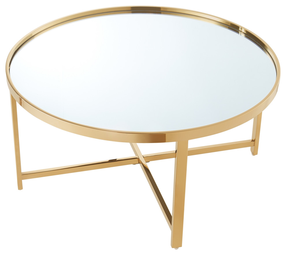 Nicole Miller Alinah Table  Mirrored Top   Contemporary   Coffee Tables   by Inspired Home  Houzz