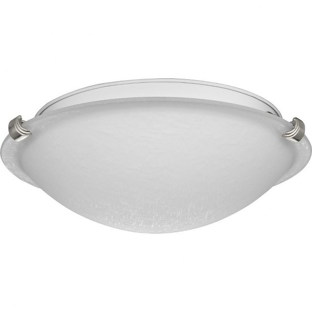 Progress Lighting Linen Dome 2 light Flush Mount Brushed Nickel Linen Finish Glass Shade