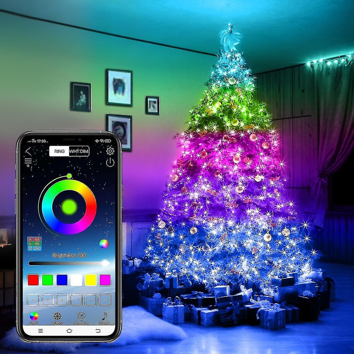 10m/20m Usb Christmas Tree Led String Lights With Smart Bluetooth App Remote Control Home Decor Fairy Garland