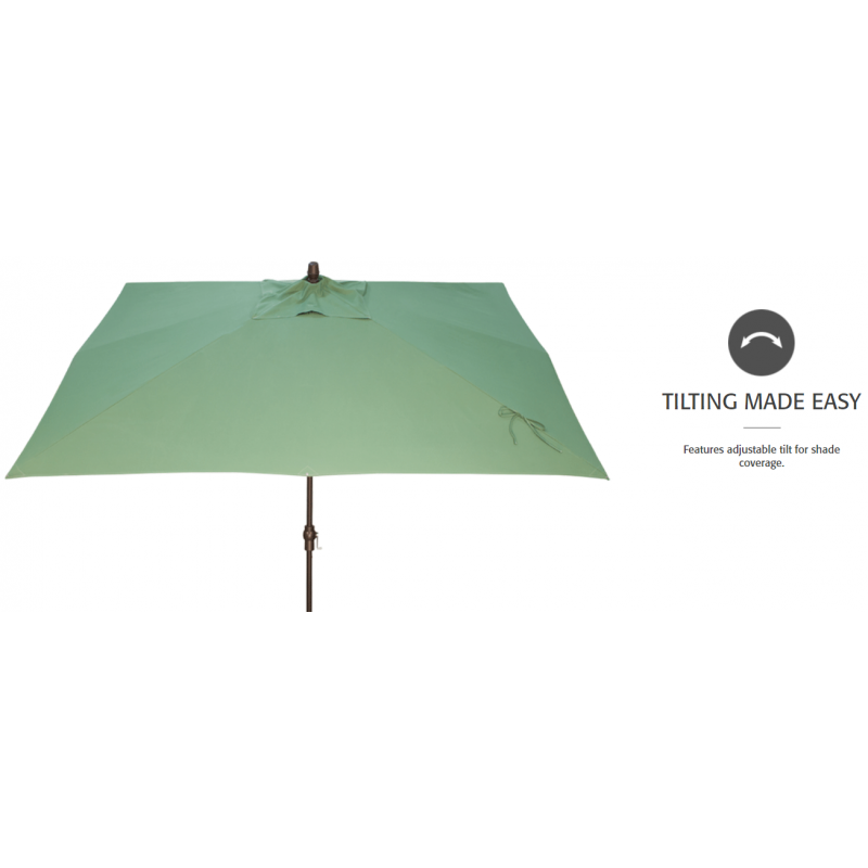 Treasure Garden 8x10 ft Outdoor Patio Umbrella (Rectangular, High-Performance, Auto-Tilt)