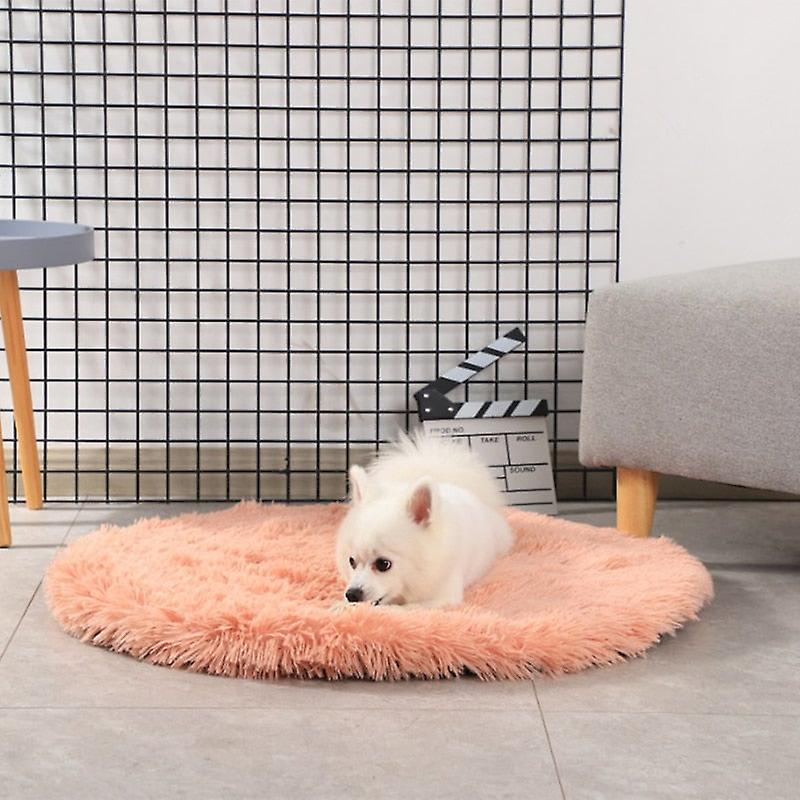 Super soft round plush dog mat