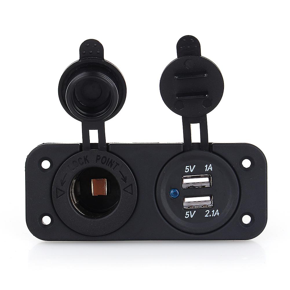 Dual Usb Car Auto Cigar Lighter Socket Splitter 12v Charger Power Adapter Outlet