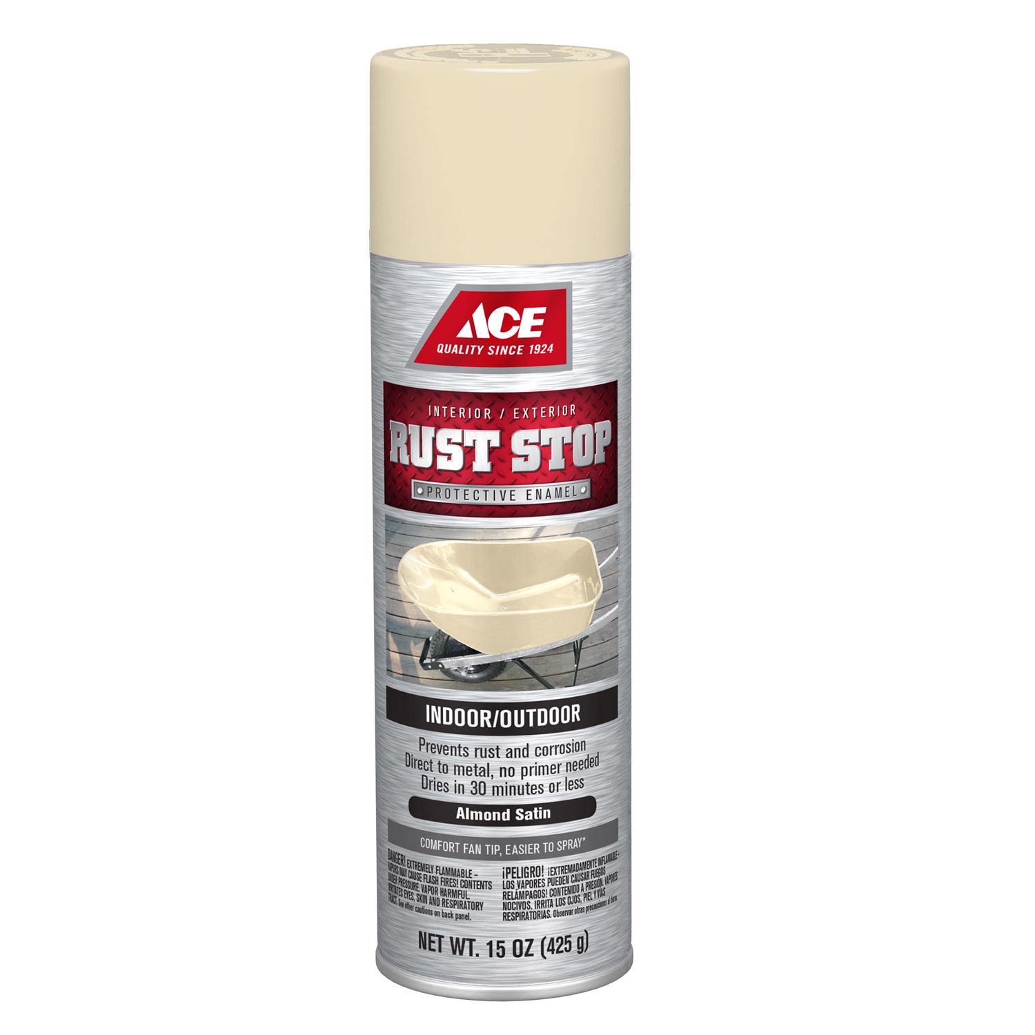 Ace Rust Stop Satin Almond Protective Enamel Spray Paint 15 oz