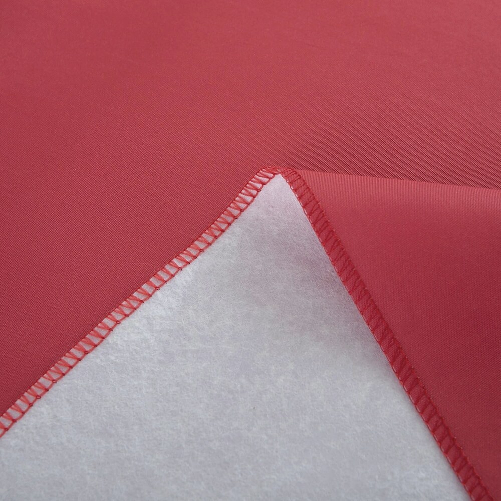 Red PEVA Vinyl Tablecloth With Flannel Backing Table Cover Waterproof Spill Proof