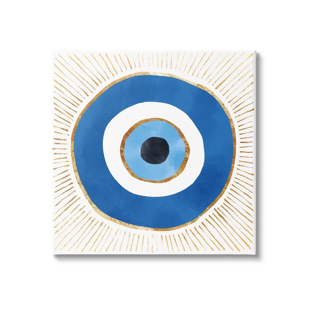 Stupell Evil Eye Symbol Striped Rays Gallery Wrapped Canvas Wall Art