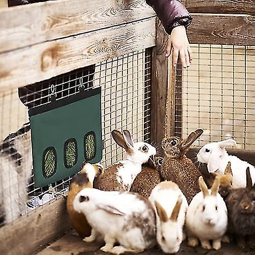 Rabbit Hay Feeder Bag， Hay Feeder For Bunny Guinea Pig Chinchilla Hamsters Small Animals，  Hanging Feeder For Rabbit  600d Oxford Cloth Fabric(black)