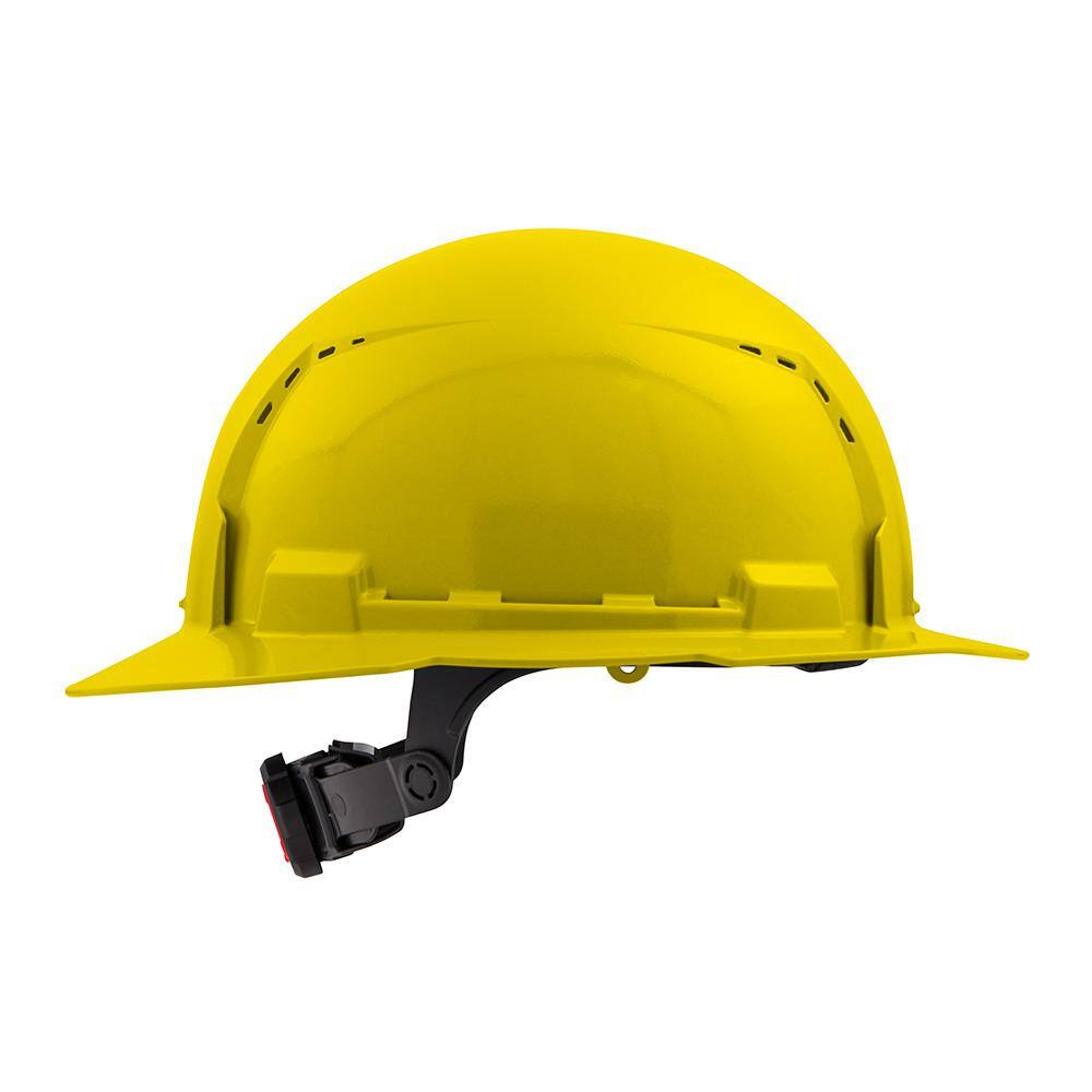 MW BOLT Yellow Type 1 Class C Full Brim Vented Hard Hat with 6-Point Ratcheting Suspension (10-Pack) 48-73-1223X10