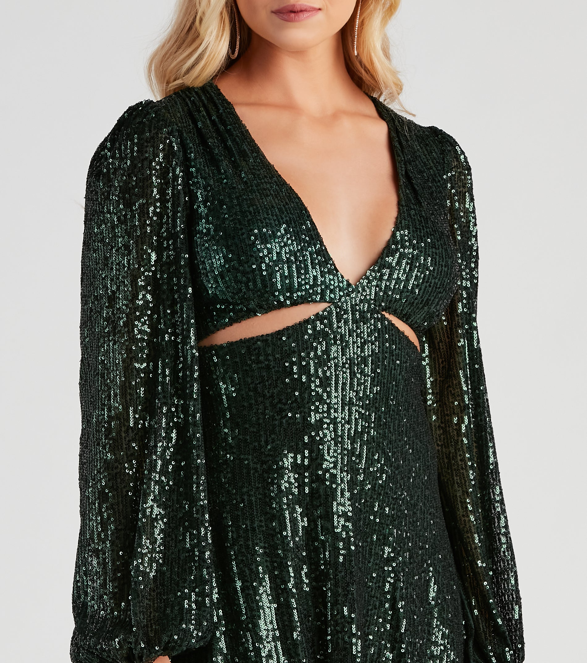 My Scene Sequin Cutout Short Dress