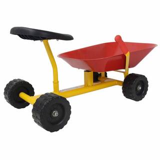 HONEY JOY Sand Dumper Kid Ride On Sand Digger Heavy-Duty Digging Scooper 4-Wheel Toy Red TOPB001523