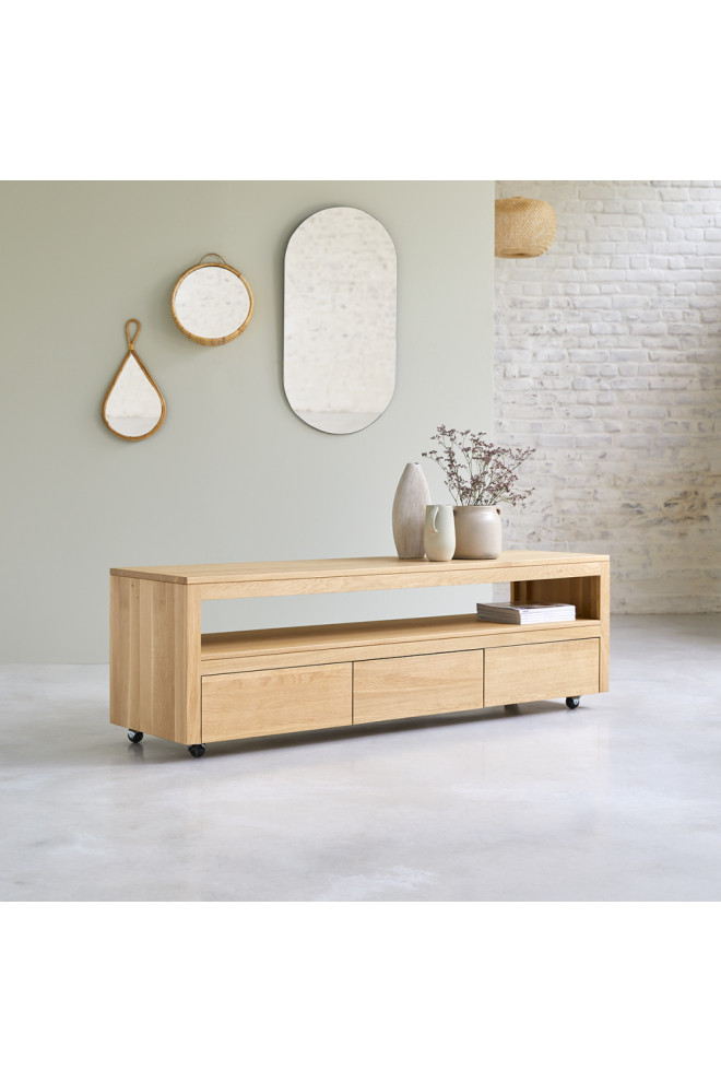 Solid Oak TV Unit  Tikamoon Anoa 180   Contemporary   Entertainment Centers And Tv Stands   by Oroa   Distinctive Furniture  Houzz