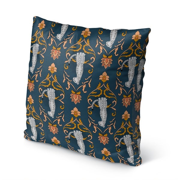 SNOW CATS BLUE Indoor|Outdoor Pillow By Kavka Designs