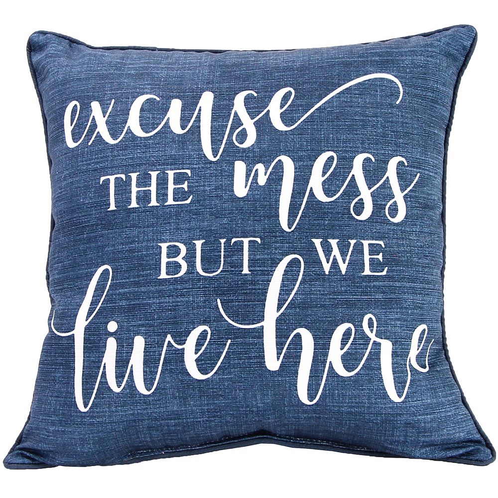 Jordan Manufacturing Excuse the Mess Indoor Outdoor Throw Pillow