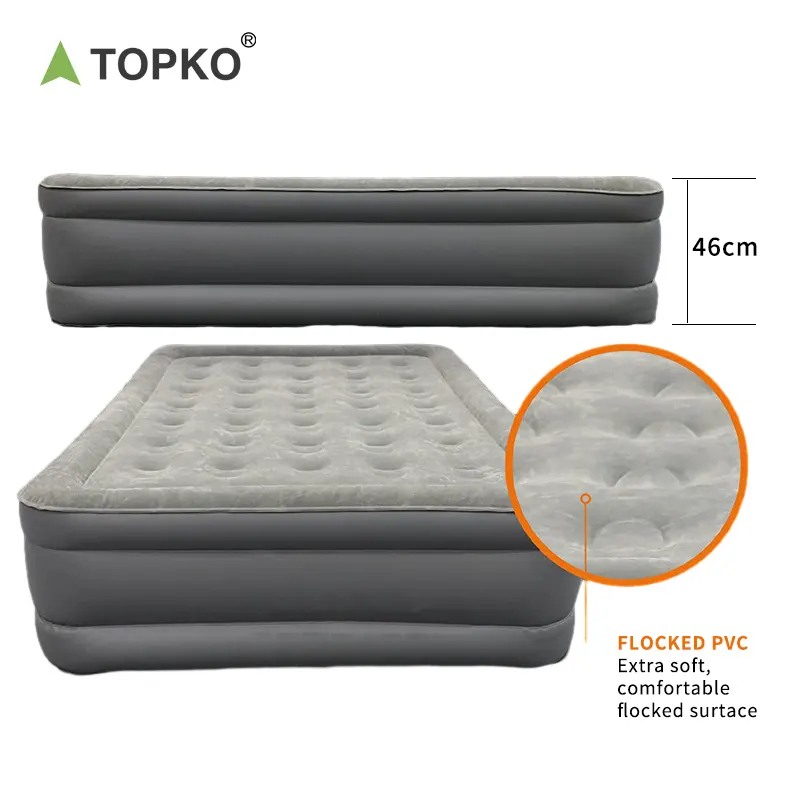 TOPKO High Quality Double Inflatable Mattress Outdoor for Camping  Home   Travel Inflatable Air Mattress