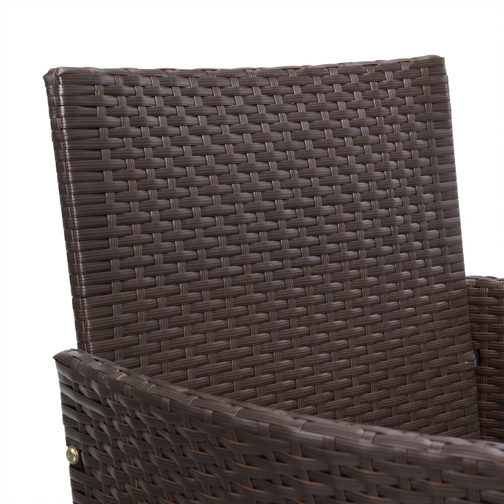 Lavish Home 3 Piece Set Rattan Outdoor Patio Furniture  Brown