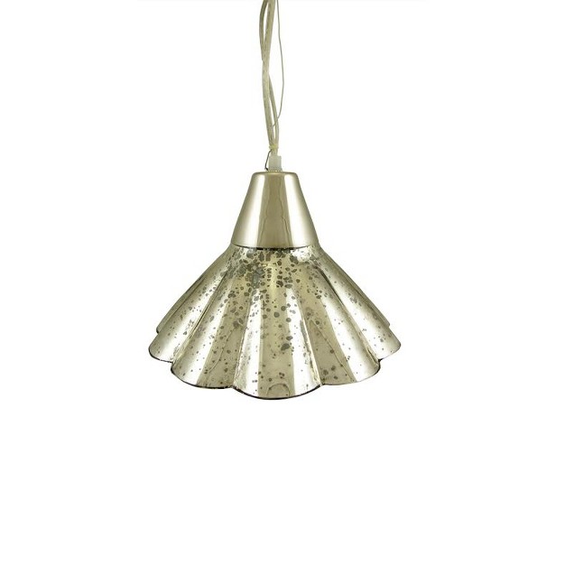 Mercury Glass Fluted Hanging Pendant Ceiling Lamp