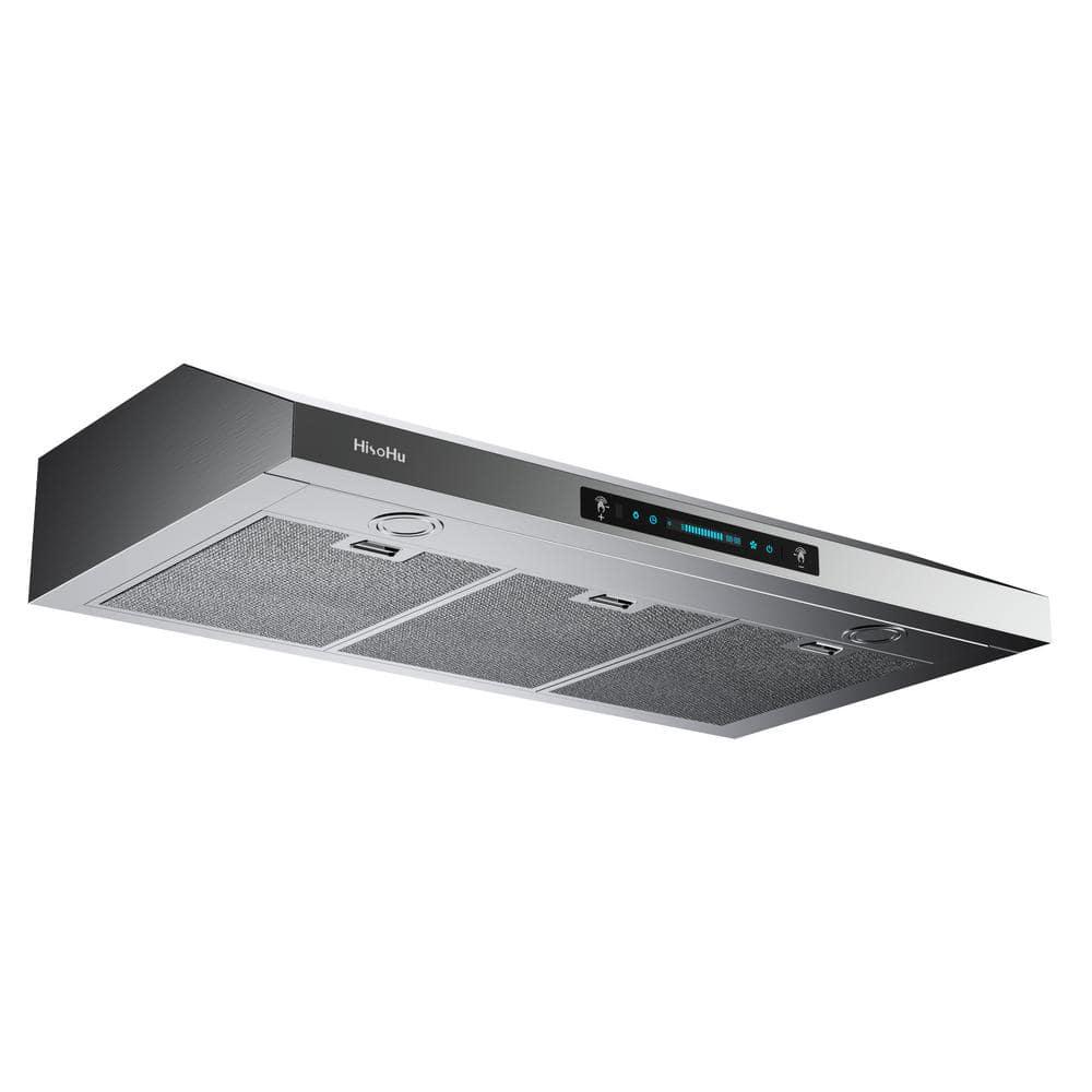 HisoHu 3575 in 900 CFM Ducted Under Cabinet Range Hood in Stainless Steel With LED Lights and Remote Control