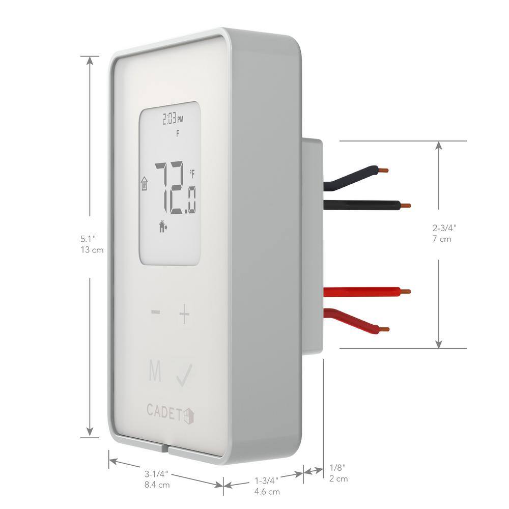 Cadet Double-pole 15 Amp Line Voltage 120240-volt TEP Series 5-2 Day Electronic Programmable Thermostat in White TEP362DW