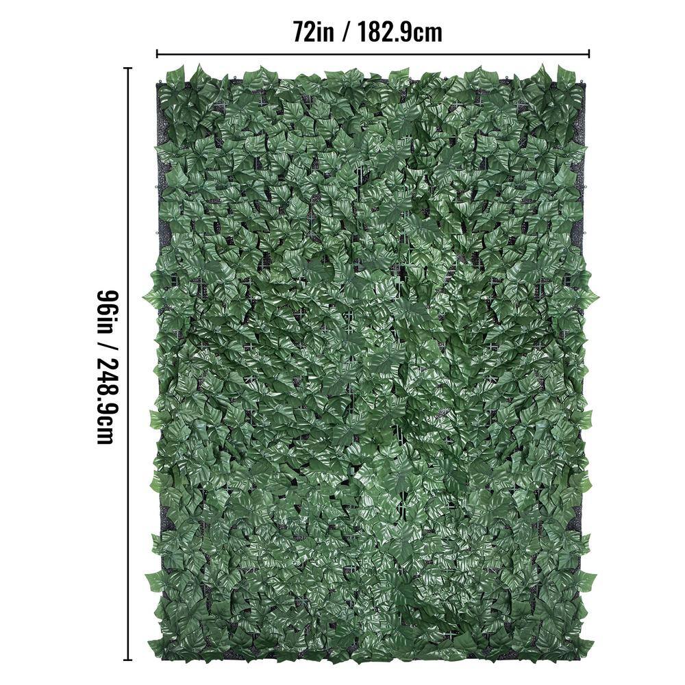 VEVOR 96 in. x 72 in. Faux Leaf Artificial Hedges Ivy Privacy Fence Screen 3-Layers Outdoor Greenery Leaves Panel for Garden RZZWWLYCB9672QKSAV0