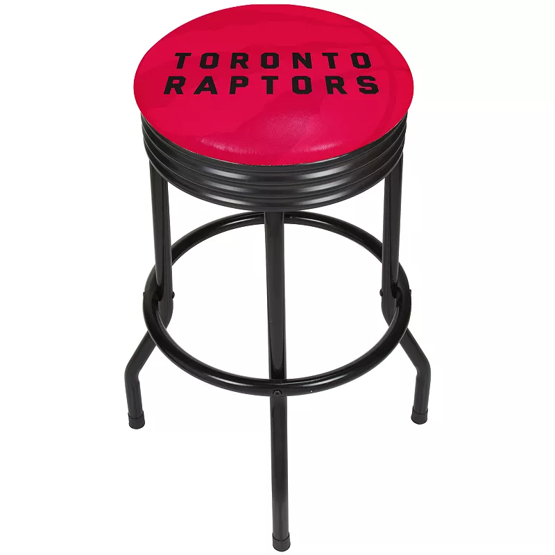 Toronto Raptors Padded Ribbed Black Bar Stool