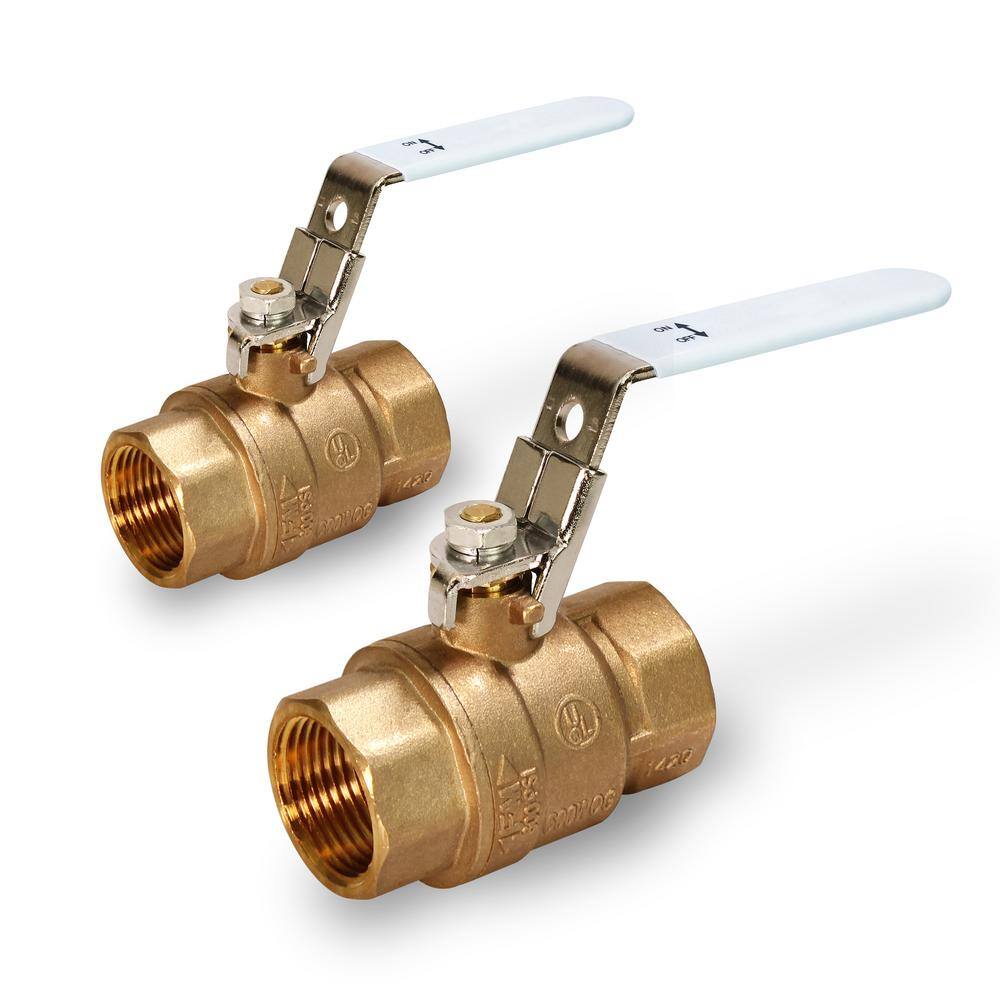 The Plumber's Choice 2 in. FIP x 2 in. FIP Premium Brass Full Port Ball Valve with Lock Handle (2-Pack) 832T224-2-NL-L