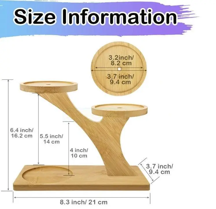 Custom Bamboo Saucers Stand Wooden Tabletop Windowsill Corner Display Rack Wood Multi tier Small Plant Pot Holder