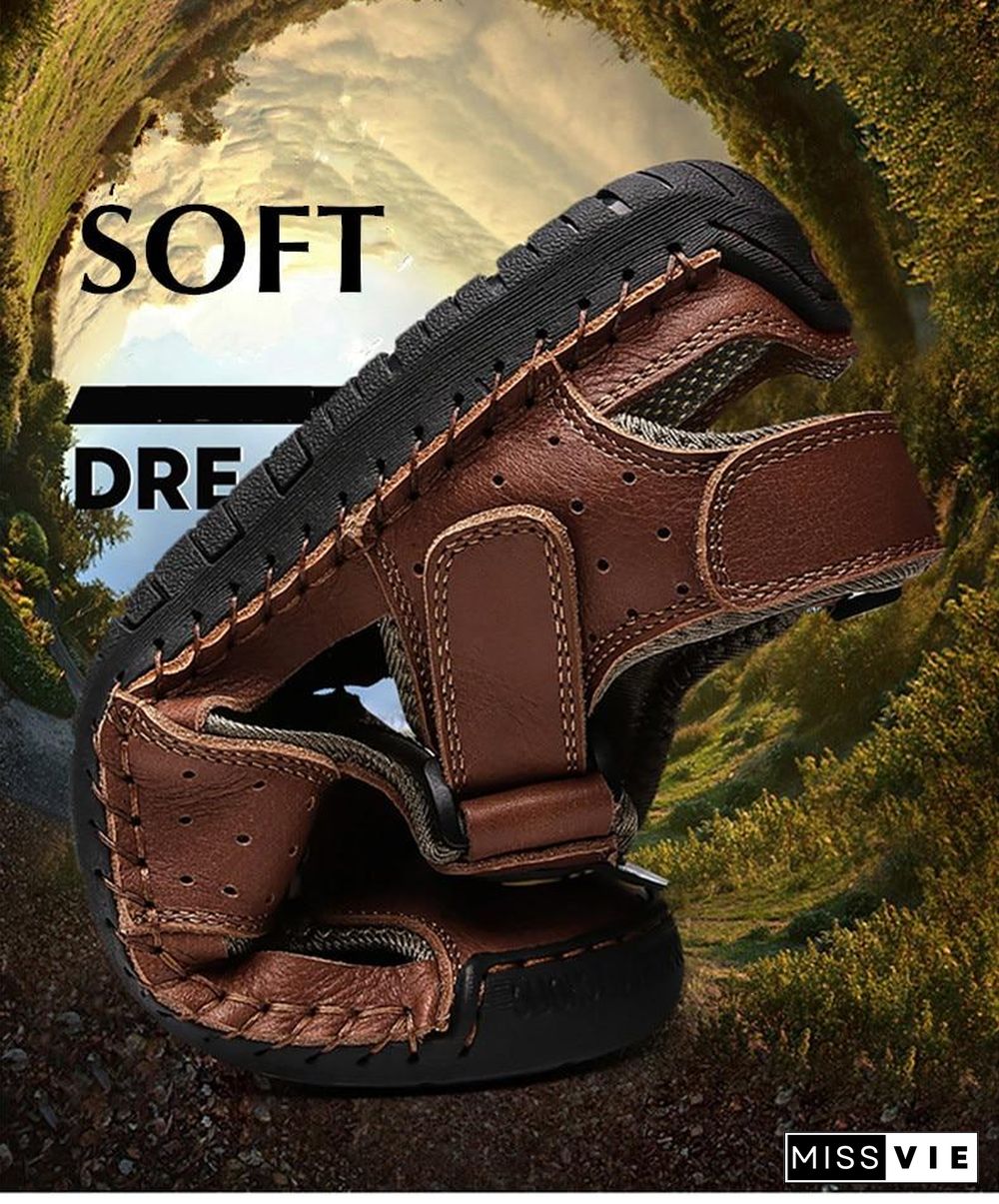 Leather Outdoor Men's Sandals Casual Classic Water Walking Beach Sneakers Sandals