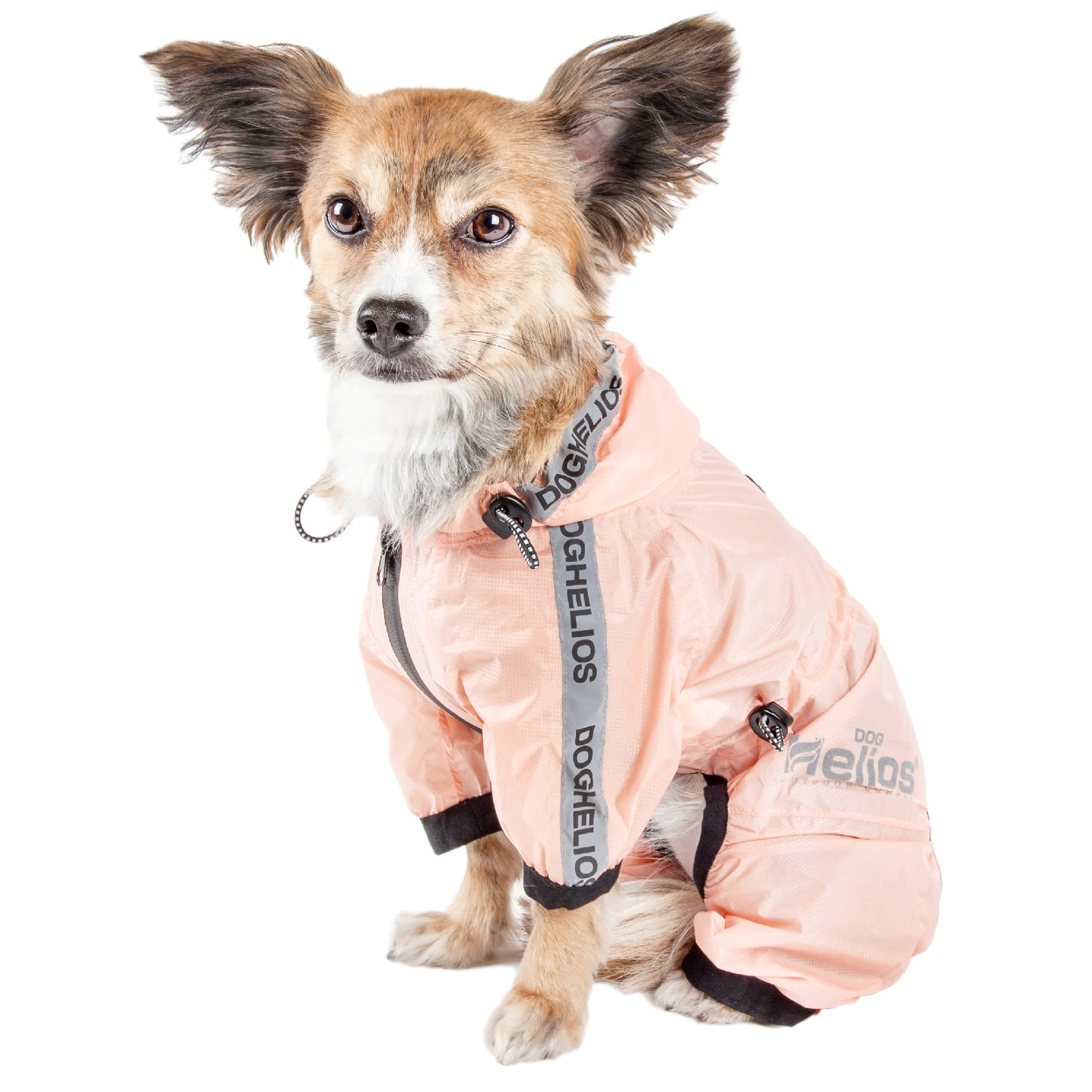 Dog Helios Torrential Shield Waterproof Multi-Adjustable Peach Dog Windbreaker Raincoat， X-Small