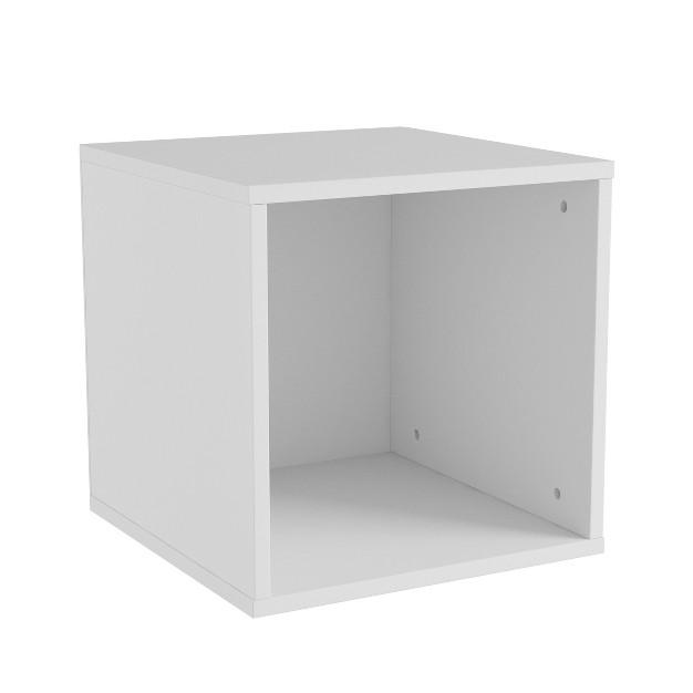 Hastings Home Minimalist Cube End Table White