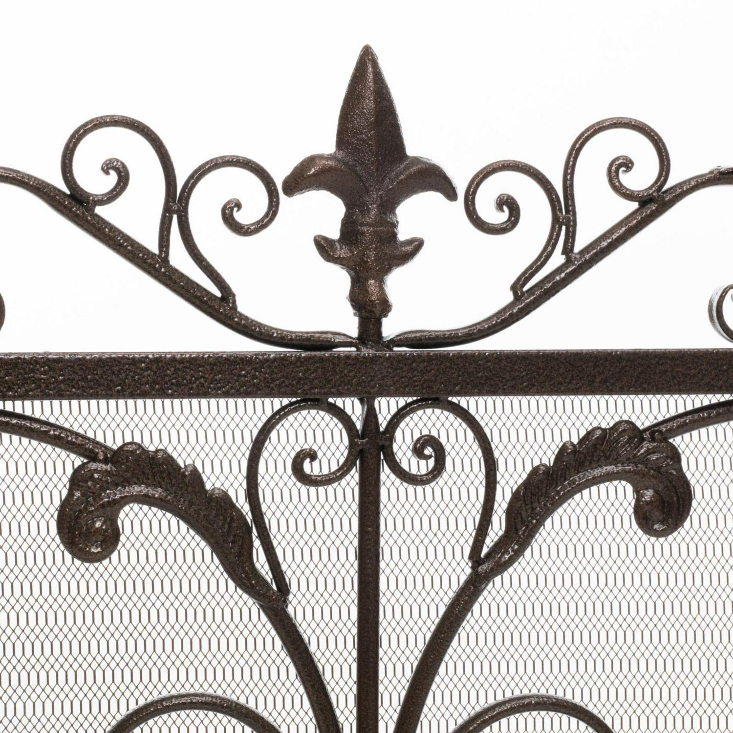 Laurentia Panel Iron Fireplace Screen