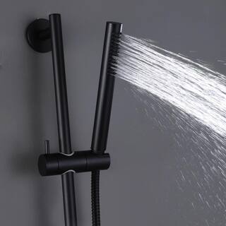 Tomfaucet 1-Spray Wall Mount Handheld Shower Head 1.5 GPM in Round Matte Black TFB0887MB