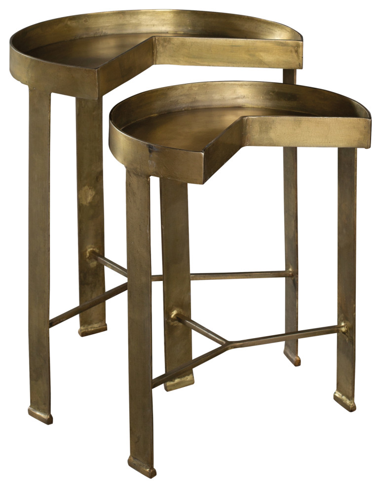 Rochelle Brass Nest Of Tables   Contemporary   Coffee Table Sets   by J. Thomas Products  Houzz