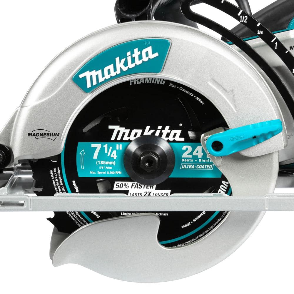 Makita 15 Amp 7-1/4 in. Corded Lightweight Magnesium Hypoid Circular Saw with built in fan and 24T Carbide blade 5377MG