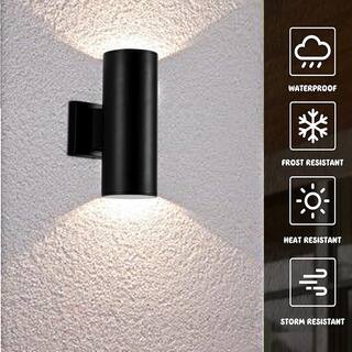 Cedar Hill 11 in. Cylinder Black LED Outdoor Wall Sconce 106002