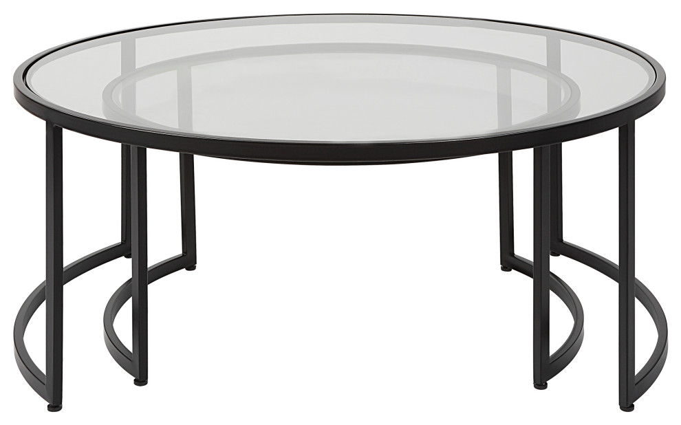 Uttermost Rhea Black nesting Coffee tables 2 Piece Set   Transitional   Coffee Table Sets   by Uber Bazaar  Houzz