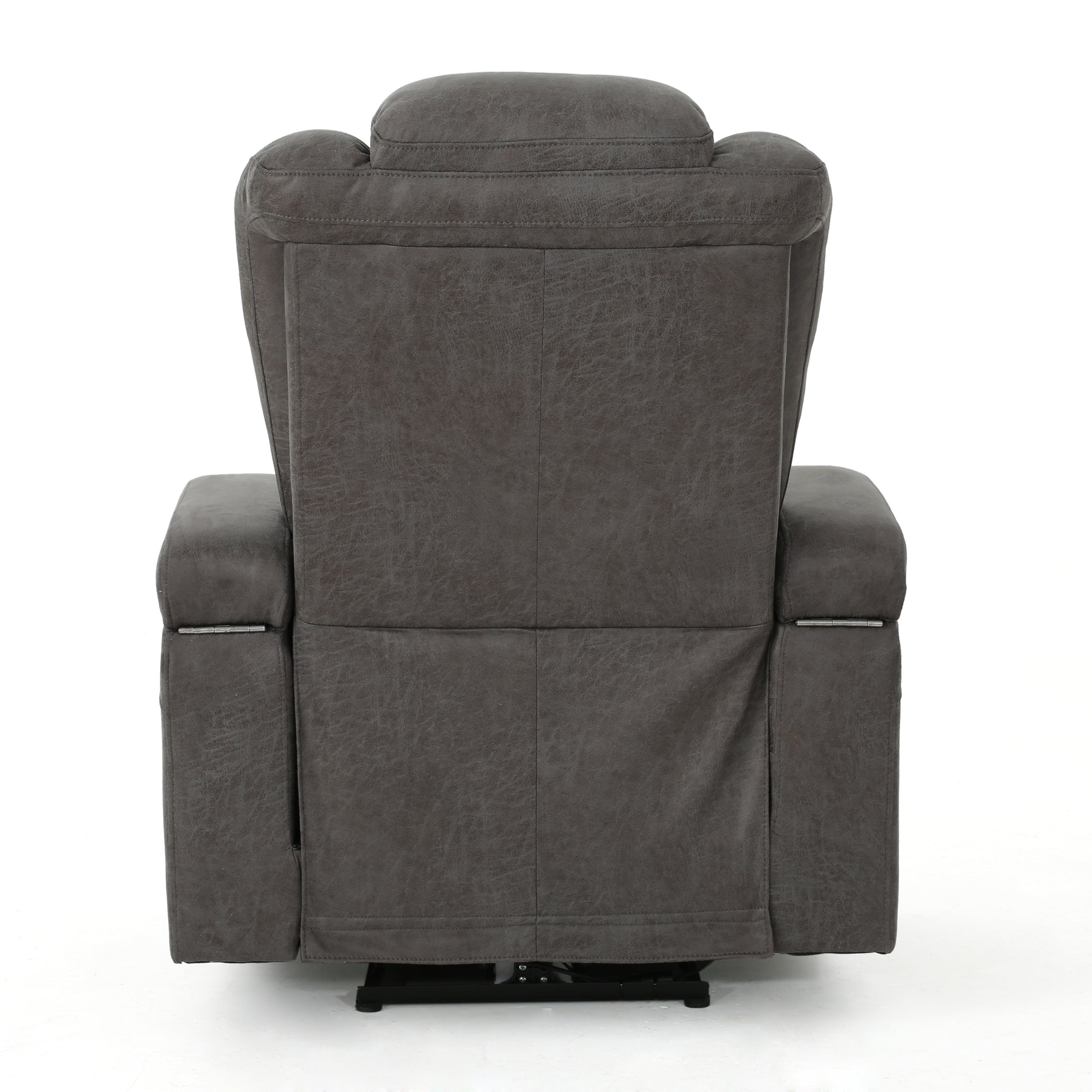 Everette Microfiber Power Recliner With Storage, USB Charger, and Cup Holder