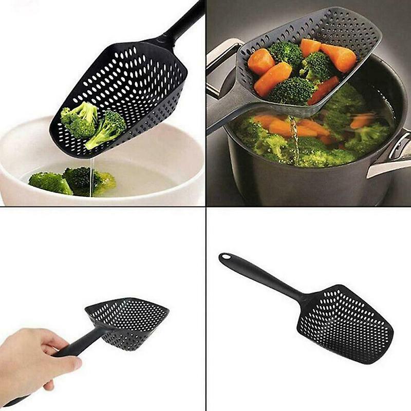 Colorful Cooking Shovels Food Strainer Scoop Nylon Spoon Drain Gadgets Large Colander Soup Filter Household Kitchen Accessories