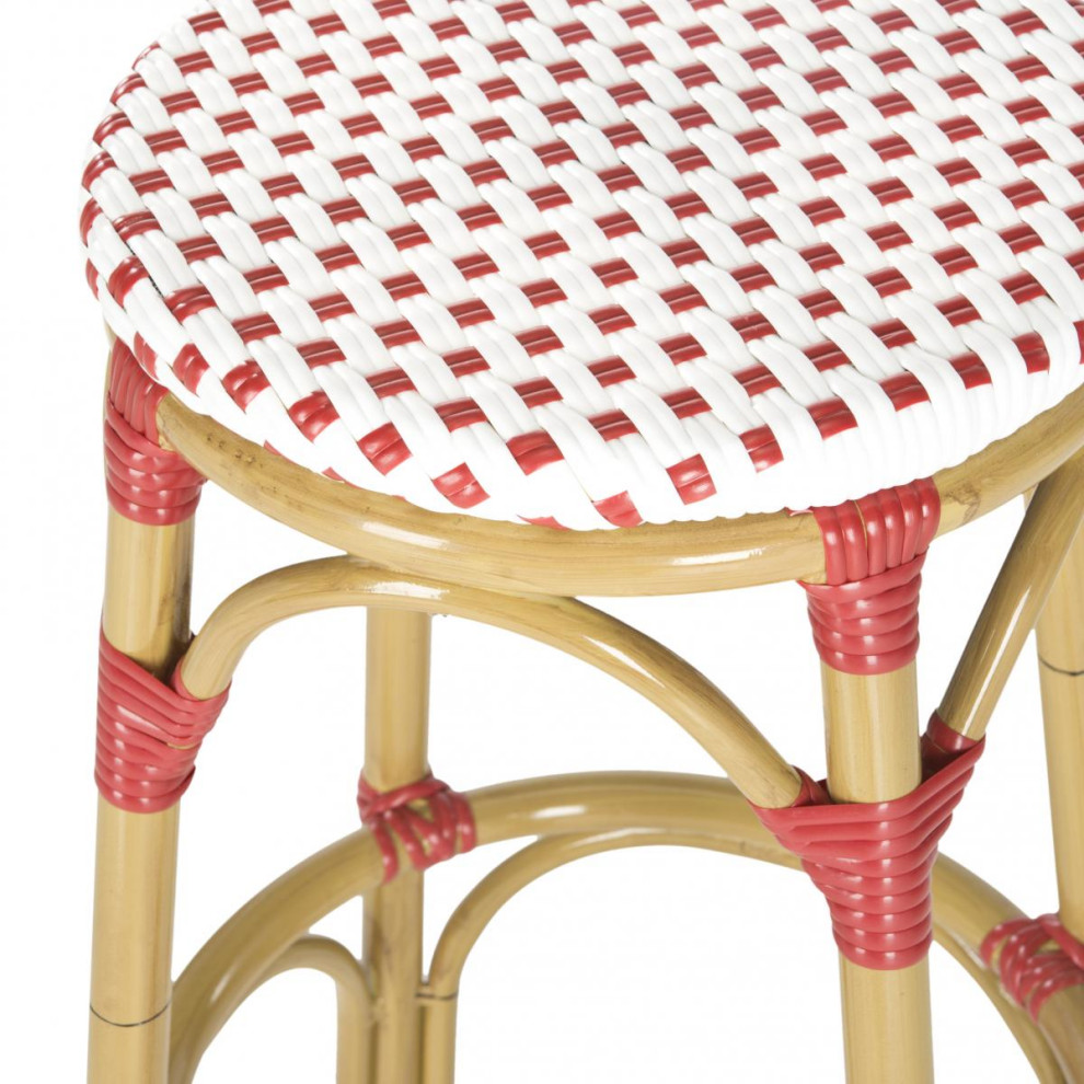 Jaxon Indoor Outdoor Bar Stool Red Set of 2   Tropical   Outdoor Bar Stools And Counter Stools   by Peachtree Fine Furniture  Houzz