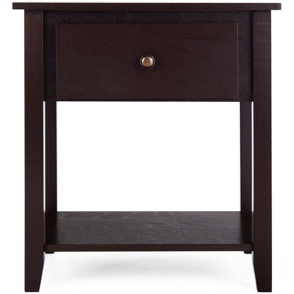 Gymax 2PCS Nightstand Sofa End Side Table W/ Storage Drawer Bottom - 15'' x 22'' x 24''