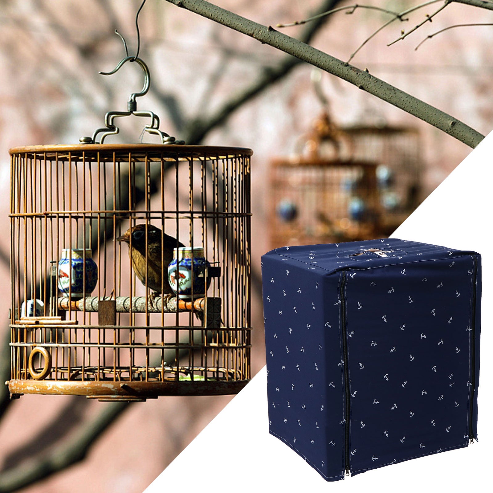 BESTONZON Large Bird Cage Cover Thicken Parrot Cage Protector Night Bird Cage Cloth Cover