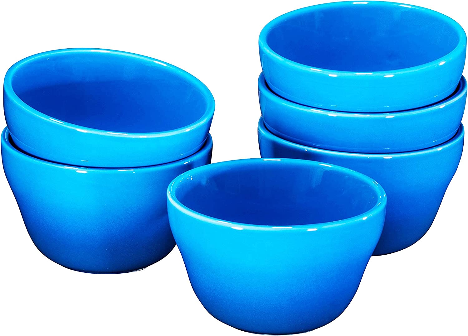 Bruntmor | Ceramic 8 Oz Dessert Bowls - Set Of 6 Gradient Blue