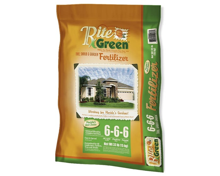 Rite Green Tree， Shrub  Garden Fertilizer 6-6-6， 33 Pounds - 150033